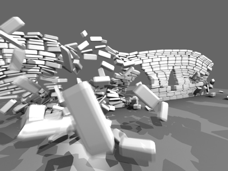 wall destruction physics test