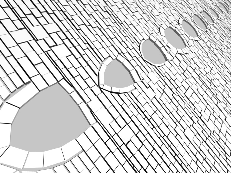 gothic arches in stone wall