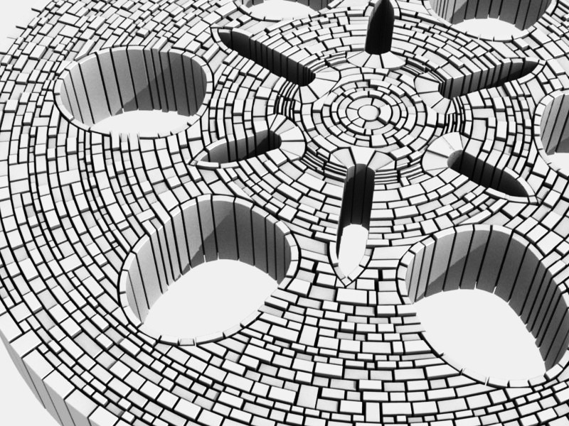 Radial masonry with arched openings