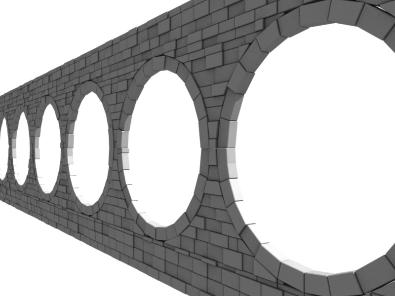 Round openings in a stone wall