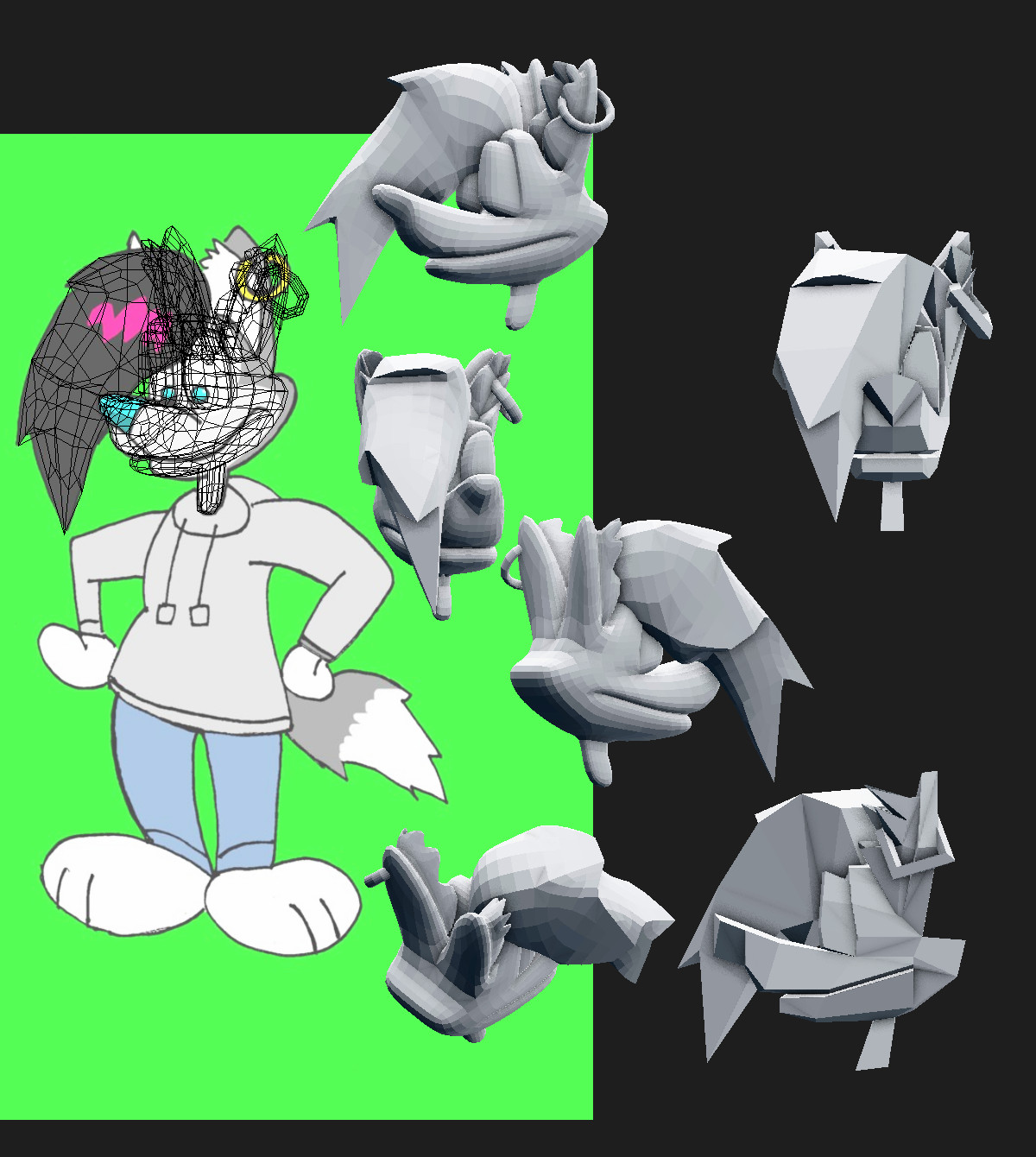 Cartoon character head model