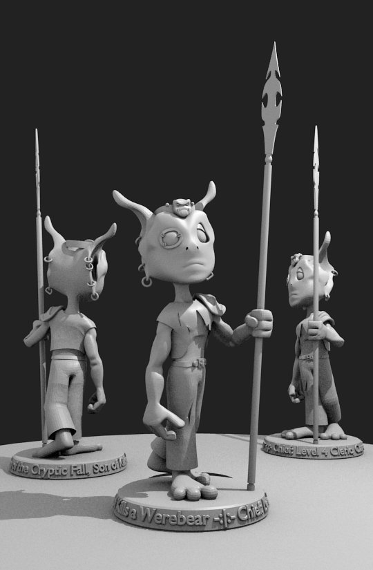 Untextured 3D model of Chief Goblin