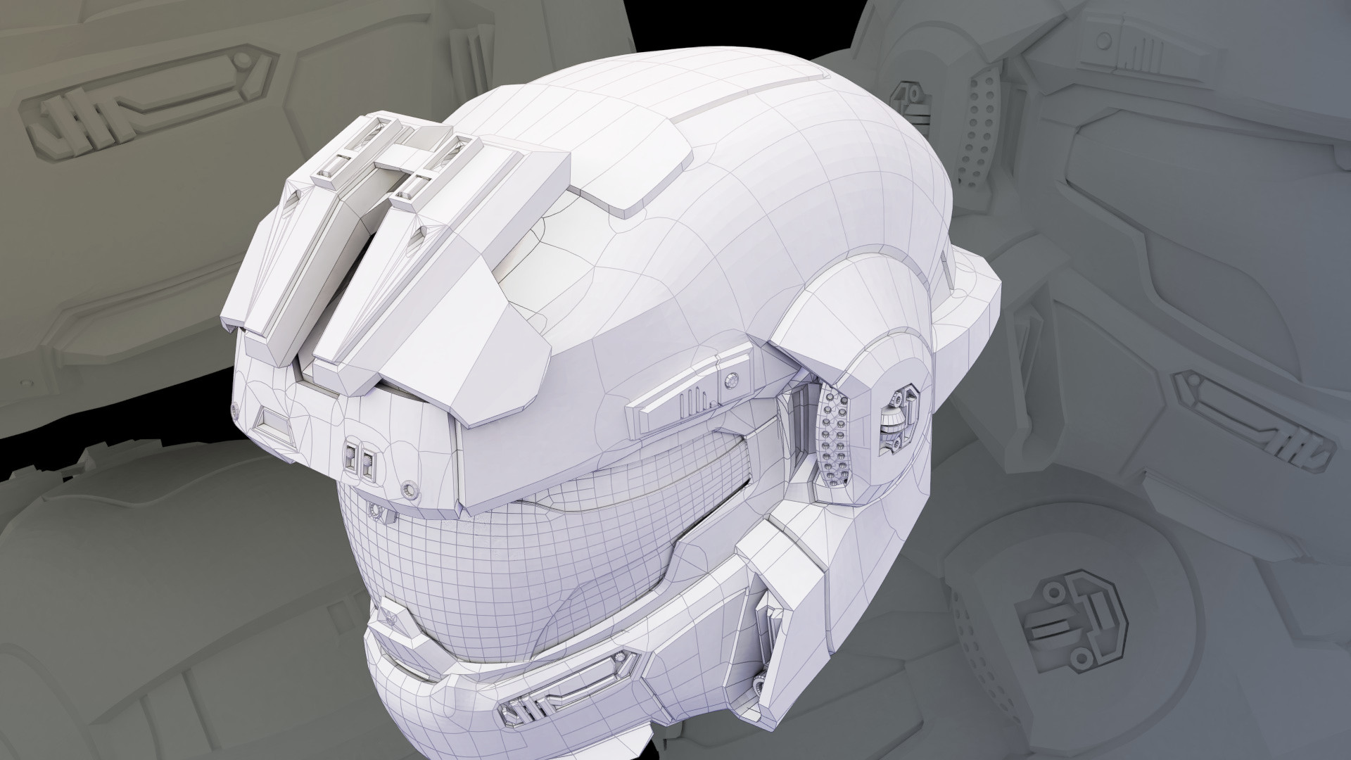 Halo helmet 3D model from the Jorge character