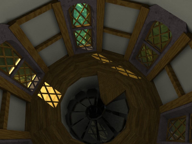 Cottage Tall Tower Top Room Looking Down