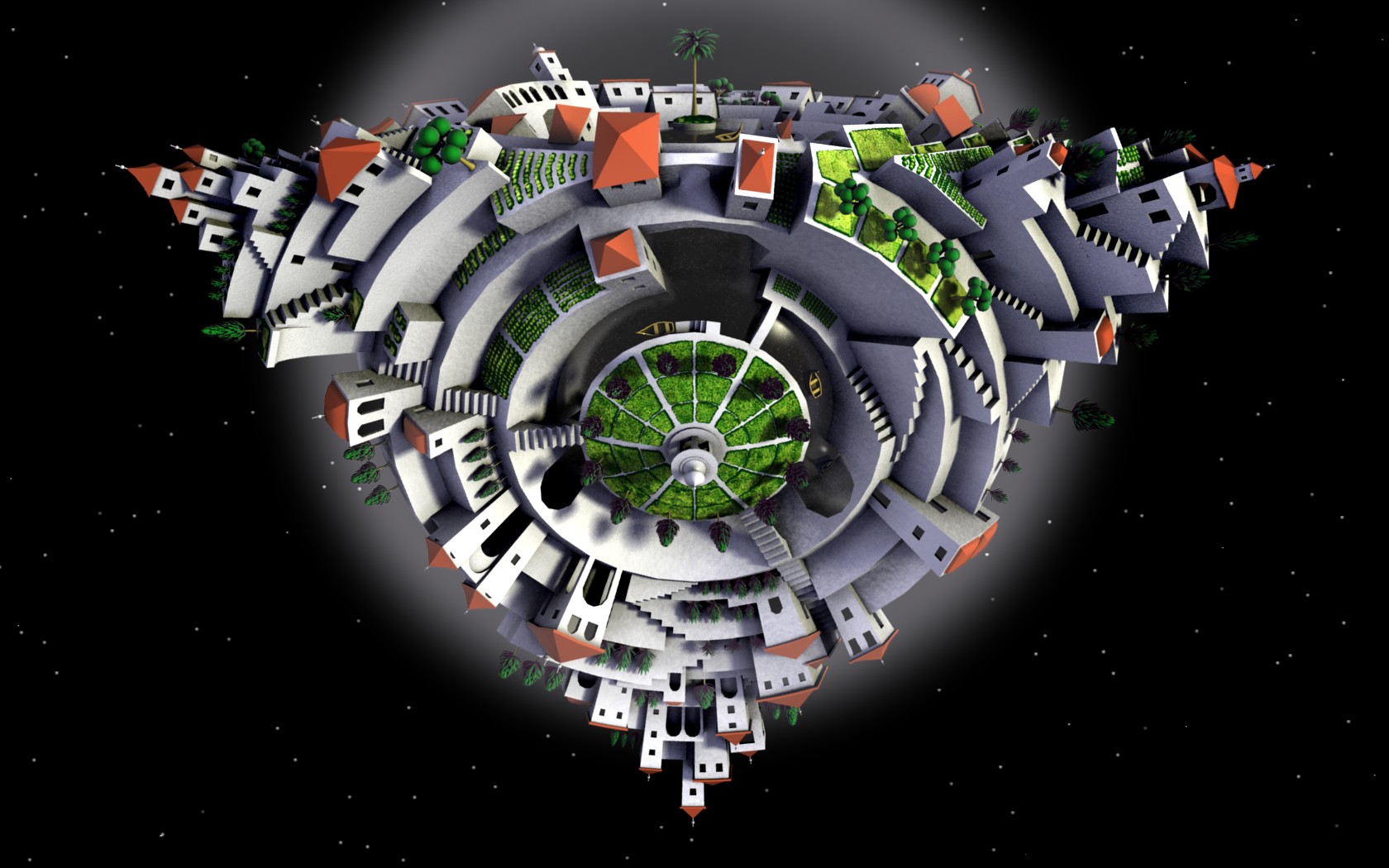 Tetrahedral Planetoid Pagoda Side