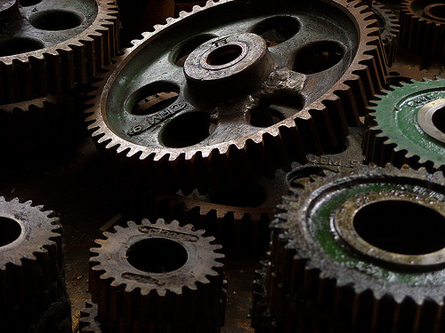 Big cast iron gears