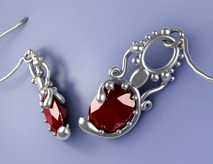 3D render of the matching earrings
